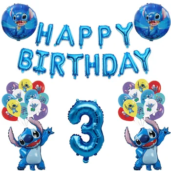 1set Disney Stitch Petrecere Tematica Balon Consumabile Latex Număr de Baloane Set Decor Copil de Dus Pentru Copii de Ziua Favoruri de Partid