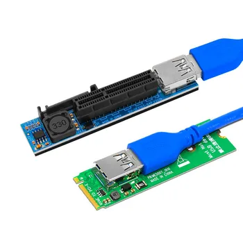 Fonduri NVME M. 2 PCI-E X4 Card de Extensie Port Adaptor Riser Card Carduri Grafice Conector PCIE Extender cu 60cm USB3.0 Cablu