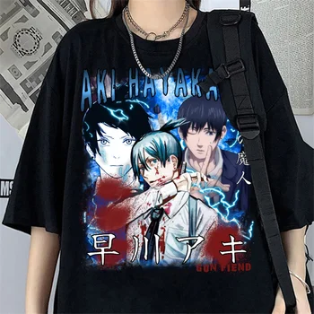Drujba Om Războinic T-shirt pentru Bărbați Aki Hayakawa Ochii Tricou Supradimensionat Unisex T Shirt Anime Diavolul Denji Makima Camasi Femei