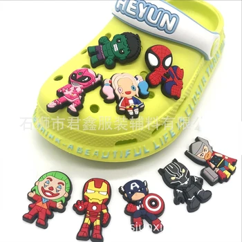 Vanzare 1buc Marvel Super-Erou Hulk, Iron Man Anime Sandale Accesorii Pantofi Cataramă Papuci de casă Decoratiuni Copii X-mas Cadouri