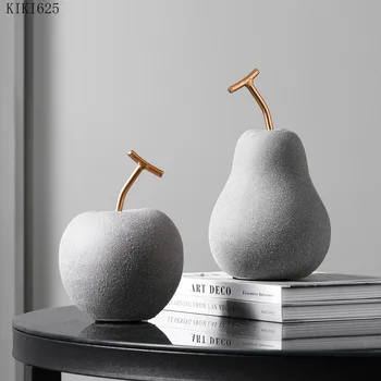 În stil European Ceramice Simulare Sculptura Fructe Mere Pere Meserii Ornamente Biroul de Fructe Ornamente Decor Acasă Cadouri