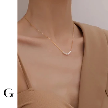 GHIDBK 2020 de Moda din Oțel Inoxidabil Perle Simulate Coliere Coliere pentru Femei Ins plin de grație Street Style Gulere Cravată