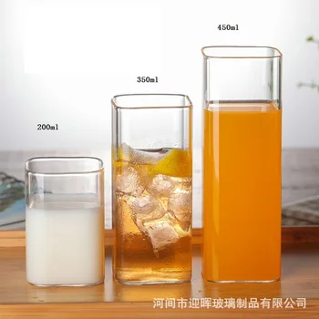 250ml sticla clara cupa Creative pătrat rezistente la căldură Drinkware set stil minimalist Modern Suc de Lapte de cafea Halbă de Bere de Gheață cupa