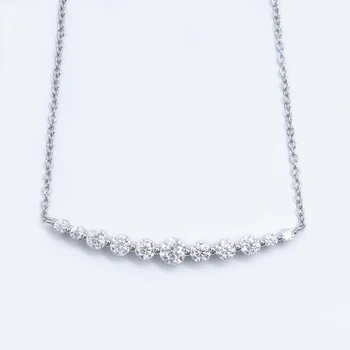 Trendy Argint 925 D VVS1 Culoare Moissanite Pandantiv Colier pentru Femei Bijuterii Placat cu Aur Alb Trece Diamant Tester Cadou