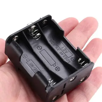 Dublu Partea de Primăvară 6 x 1.5 V AA Baterie Suport Cutie Neagră Baterie Recipient Organizator Cutie Caz