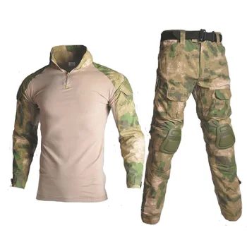 Tactice de Camuflaj Uniforma Militară Haine Barbati Armatei SUA haine Airsoft Luptă Tricou + Pantaloni Cu genunchiere Hunt Haine