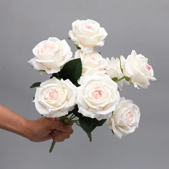 10 Capete Artificiale A Crescut De Mătase Buchet De Flori Petrecere De Nunta De Decorare Camera De Zi De Înaltă Calitate Aranjament De Flori