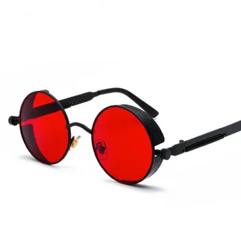Steampunk ochelari de Soare Moda RetroWomen Rotund Ochelari de Designer de Brand Vintage Punk Abur Ochelari de Soare oculos gafas de sol UV400
