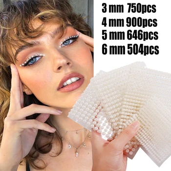 Față Bijuterii Pearl Eyeshadow Autocolante DIY Decal Rășină Perla Fața Corpului de Unghii Decal autoadezive Diamant Decor 3mm/4mm/5mm/6mm