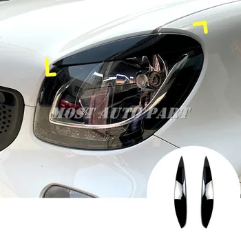 Aspect Fibra de Carbon-Negru Faruri Ochi Capac Spranceana Acoperire Pentru Mercedes Benz Smart 453 Fortwo Forfour 2015-2021 2 buc
