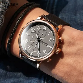 MEGIR 2020 Noua Moda Mens Ceasuri de Top de Brand de Lux din Oțel Inoxidabil Sport Cronograf Cuarț Ceas pentru Bărbați Relogio Masculino 2157