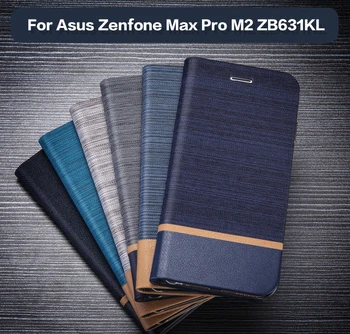 Pentru Asus Zenfone Max Pro M2 ZB631KL Flip case Pentru Asus Zenfone Max M2 ZB633KL de Afaceri din Piele de Caz Moale Tpu Silicon Capac Spate