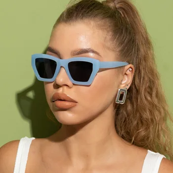 2022 Moda Ochi de Pisică ochelari de Soare pentru Femei Brand Designer Retro Neregulate Bărbați Nuante Elegante de Ochelari de Pătrat Ochelari de Soare Femei UV400