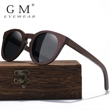 GM Brand Desgin Primăvara anului Nou Stil de Bambus 100% Polarizat ochelari de Soare Barbati de Moda pentru Femei UV400 Ochelari din Lemn Cutie Pătrată