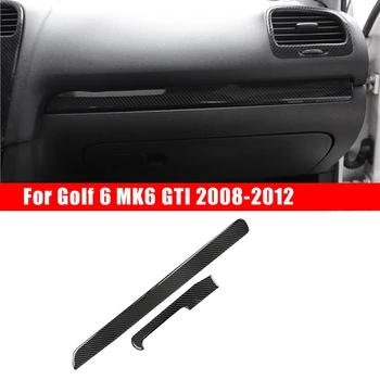 Fibra de Carbon Copilot tabloul de Bord Panoul Ornamental Benzi de Acoperire pentru Golf 6 MK6 - 2008-2012 Accesorii Decor