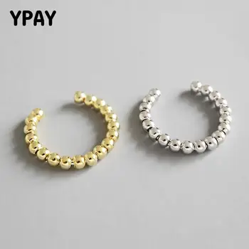 YPAY Pur Argint 925 Inel Reglabil pentru Deget Geometrice Simple Margele Inele pentru Femei Gratuit Dimensiune Bijuterii Fine Cadou YMR570