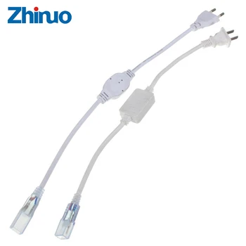 ZHINUO UE/SUA Plug Benzi cu LED-uri Accesoriu de Alimentare de Lumină SMD 5050 LED 3014 220V Banda Plug de Iluminat Speciale Priza AC 220V Tip
