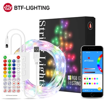 WS2812B Muzică de Crăciun Lumini Șir RGBIC de Iluminat cu LED Adresabile Dreamcolor Bluetooth Decor de Crăciun Banda de Lumina USB5V