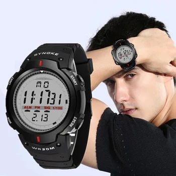 SYNOKE Brand Sport Barbati Ceas rezistent la apa 30M Electronice Digitale Watchs Mens Stil Ceasuri de mana Omului Ceas Montre Homme