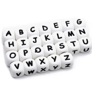 Drăguț-Idee 100buc silicon literele alfabetului englez margele teether Personalizat Numele DIY brățară lanț de produse pentru copii de Calitate Alimentară