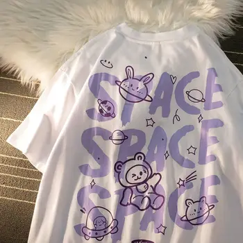 Vrac Femei T-shirt Harajuku Tide Marca Scurt cu Mâneci lungi Tricou Femei 90 de Vară de Moda Femeie Bluze 2022 Y2k Haine Topuri Tee