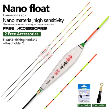 3PCS Nano float+1 Sac de Cârlige+1 Geamandura Loc de Apă Proaspătă Geamandură de Înaltă Sensibilitate de Pescuit Flotor Vertical Bobber Instrument de Pescuit Accesorii