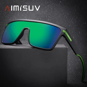 AIMISUV Polarizat ochelari de Soare Pentru Bărbați Supradimensionate Pătrat Anti UV400 Masculin Oglindă Ochelari de Soare de Conducere Original Ochelari Femei zonnebril