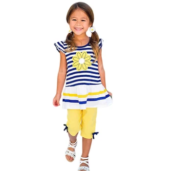 Îmbrăcăminte pentru copii Set 2022 Fată de Vară Haine cu Dungi Topuri+pantaloni Scurți 2 BUC Costum de Copil Pentru Haine de Fata Trening 2 3 4 5 6 7 8 9 Ani