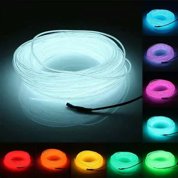 5M Flexibil Lumina de Neon Glow EL Wire Rope Tub LED Strip Waterproof Lumini de Neon Pentru Pantofii de Dans Îmbrăcăminte, Mașină de