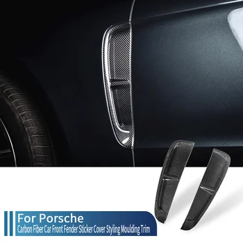 Pentru Porsche Panamera 2017 2018 2019 2020 2021 2 buc Real Fibra de Carbon Auto Aripa Fata Autocolant Acoperi Styling Turnare Tapiterie