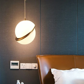 Modern Bilă Albă LED lumini Pandantiv Creative Restaurant dormitor noptieră Decor Art lampă de pandantiv de Aur Corpuri de Iluminat