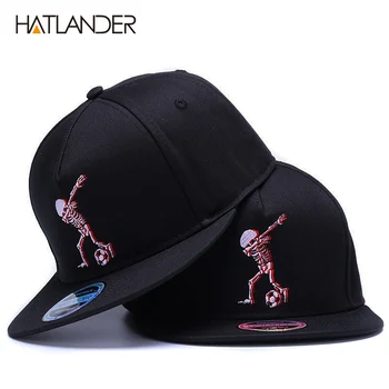 HATLANDER 5panels șepci de baseball pentru bumbac brand broderie craniu hip hop capac rece sport reglabile pălării amuzant negru snapback cap