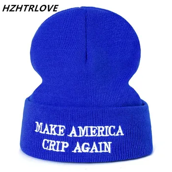 De înaltă Calitate Scrisoare FACE AMERICA CRIP din NOU Casual Căciuli Pentru Barbati Femei de Moda Tricotate Pălărie de Iarnă Hip-hop Chelioși Pălărie
