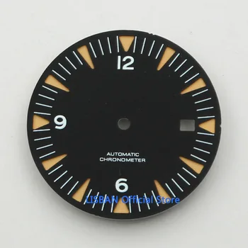 31mm negru steril cadran luminos markeri data fereastră cadran de Ceas se potrivesc ETA 2836 Miyota 8215 circulație
