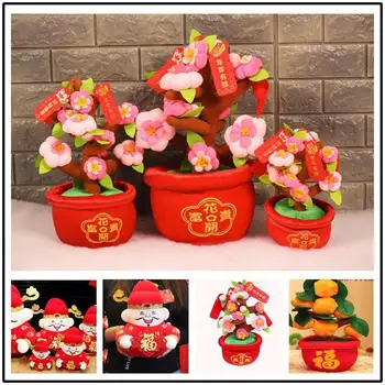 Anul Nou chinezesc Primăvară festiv Ghivece cu plante Fortuna mascota flori ornament petrecere acasă tabelul art Decor
