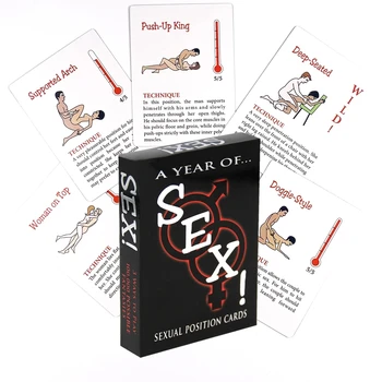 Un An de Sex Seturi pentru Cuplu Joc Jocuri Erotice Sexuale Jucărie Sexuală de Adult Poziția Juca Cărți de Hârtie Sexy Cărți de Joc