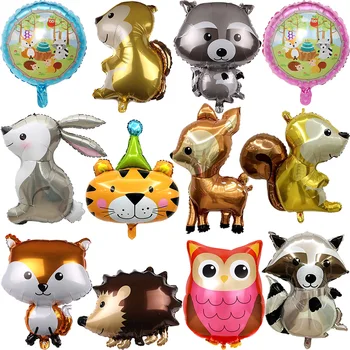 Woodland Animials Baloane Folie Iepure, Arici, Vulpe, Enot Veveriță Ballon Animale De Pădure Petrecerea De Ziua Decor Copii Jungle Party