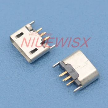10buc Verticale MICRO USB mini 5pin de sex feminin locul de 180 de grade nici o parte Plat gura fără curling parte Direct plug-in USB cu 5 pini