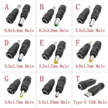 DC Putere de sex Masculin la Feminin Adaptor 6.0x4.4mm 6.3x3.0mm 5.5x2.5mm 5.5x2.1mm 5.5x1.7mm 4.8x1.7mm 4.0x1.7mm 3.5x1.35mm Lapto Conector
