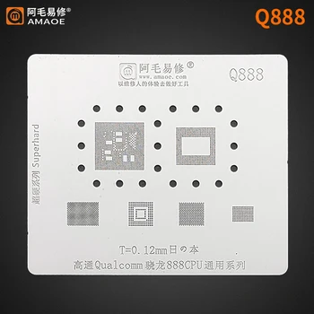 Amaoe Q888 BGA Reballing Matrita pentru Qualcomm Snapdragon 888 CPU Stratul Superior Stratul Inferior IC Cip Lipit de Căldură Tin Planta Net