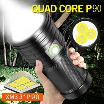 6000 Lumeni XM3 P90 3-Moduri de LED-uri USB Reîncărcabilă lanterna Lanterna 4x18650 Lumina Input/Output 5V/1A Banca de Putere Pentru telefonul Mobil