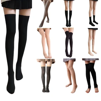 Toamna Iarna Genunchi Șosete Cald Fleece Căptușit Coapsa Inalta Șosete de Moda Vițel Șosete Moale Lung Ciorapi pentru Fete Femei