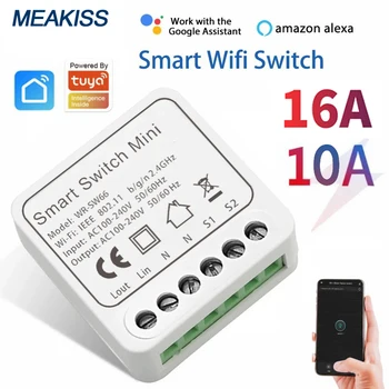 Tuya mini wifi smart switch APP inteligent viața wireless Alexa voce de control de la distanță electrocasnice comutator on-off 110V 220V 10A/16A