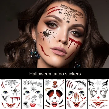 Halloween 3D tiger paw rana Spider web fata autocolante tatuaj tatuaje Temporare pentru femeie Petrecere tatuaj autocolante