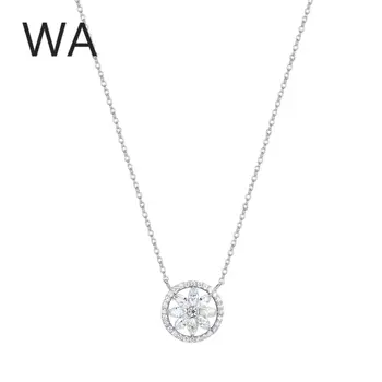 De Vânzare la cald 925S Argint Simplu cu Flori Incrustate cu Diamante Pandantiv Clavicula Înaltă Calitate, Simplu Femei Colier