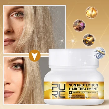 De a folosi achizito Masca de Par Tratament Balsam pentru Protectie solara Repară Părul Deteriorat Hrăni pentru Uscat Părul Creț Produse de Îngrijire 60ml