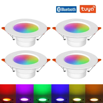 Tuya Smart LED Downlight Estompat Bluetooth Spoturi 10W AC110V 220V RGB+CW+WW APLICAȚIE de Control în Jos Lumina Pentru Decor Acasă