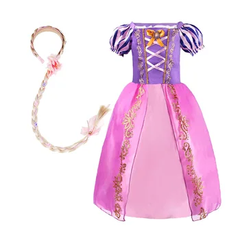 Copii Fată Rapunzel Dress Copii Tangled Ascunde Fata De Carnaval Printesa Costum Petrecere Rochie Costum, Haine 2-8 Ani