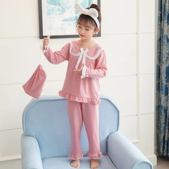 3 Buc Bumbac Fete Pijamale Seturi de Toamna Iarna cu Maneca Lunga pentru Copii Set de Pijamale Pijamale Fete Pijama Seturi pentru Copii îmbrăcăminte de noapte