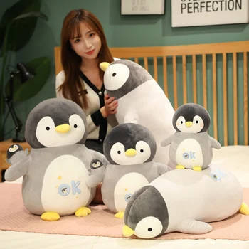 23-80cm de Înaltă Calitate Drăguț Mamei Și Copilului Pinguini Jucării de Pluș Umplute Animale Papusa Perna Pentru Copii Fete Frumoase Cadouri